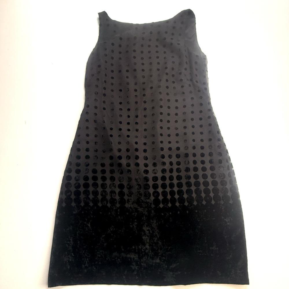 Donna Morgan Polka Dot Dress Black Size 14 Sleeveless Date Night Preppy.